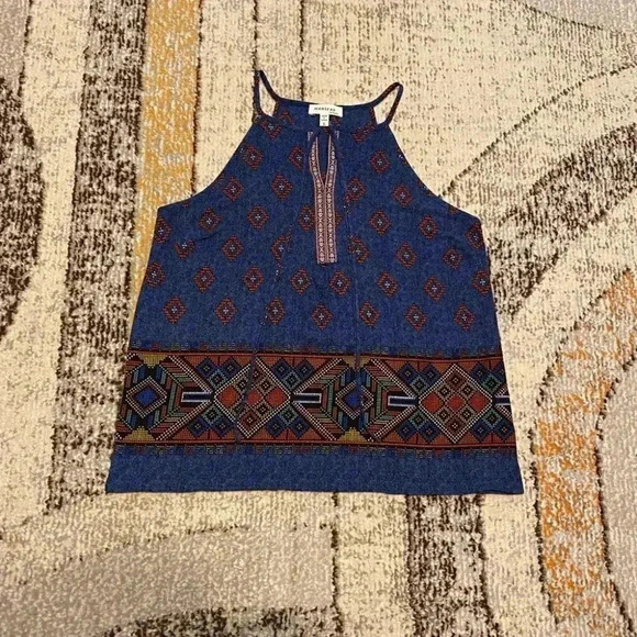 Monteau Los Angeles Aztec Tribal Halter Top - Picture 2 of 5